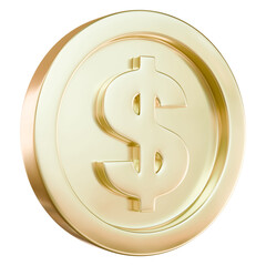 Golden coin. Golden money. 3d rendering