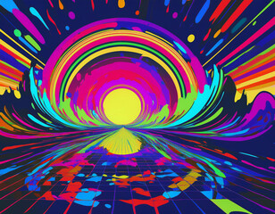 Fototapeta premium Retro Futuristic Background in a Dynamic Design