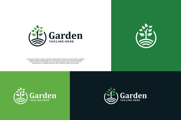 Agriculture logo design, Tree Garden logo innovation