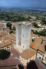 Obraz premium Torre Salvucci Maggiore from Torre Grossa, San Gimignano, Tuscany, Italy.