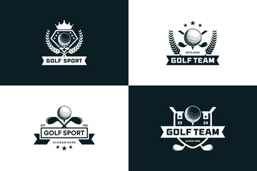 Fototapeta premium Set of Emblem Golf athlete championship logo design