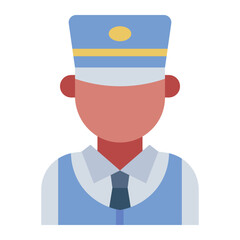 Male train conductor avatar representing a uniformed railway staff member.