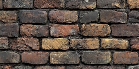 Obraz premium Textured brick wall showing earthy tones and varied surfaces