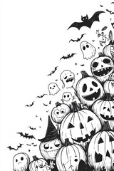 Cute Halloween Cartoon Characters for Inserting Text