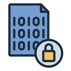 Encrypted file icon representing secure data and encryption in cybercrime protection.