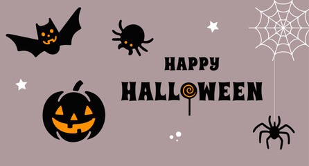 Set of cute elements and the inscription 