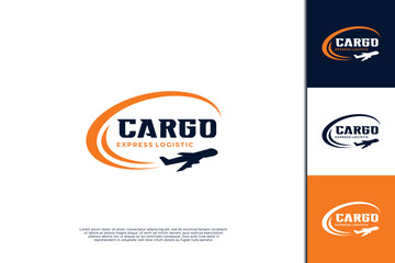 Plane cargo logo design. Logistic transportation logo