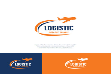 Plane transport logo. Travel logo, logistic logo design