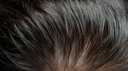 Close-up view of healthy hair texture under natural light