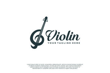 Violin logo design. Jazz country music logo.
