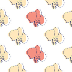 flowers modern simplicity vector illustration. One line seamless modern pattern.
