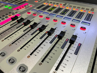 Professional Audio Mixer Console Settings and Controls