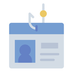 Phishing icon representing cybercrime involving identity theft and data fraud.