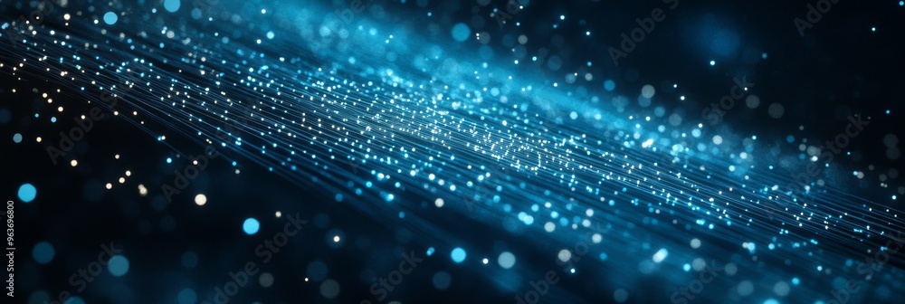 Poster this digital background features stunning blue neon effects and intricate abstract patterns, perfect
