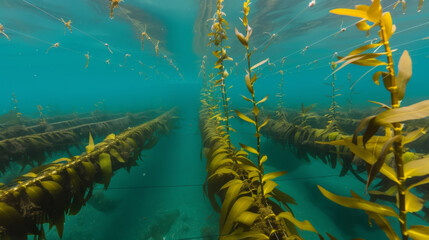 Sustainable Kelp Farm Underwater