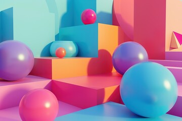 3d render of abstract geometric background, Ai Generated