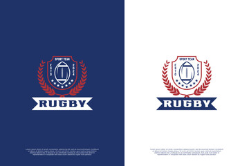 Rugby championship emblem logo design