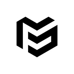 Letter MF or MG monogram logo design