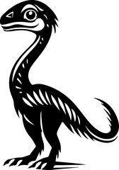 Obraz premium Stylized Black Silhouette of a Dinosaur