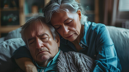 Stressed caregiver struggling to balance responsibilities, feeling overwhelmed with duties, needing support and self-care.