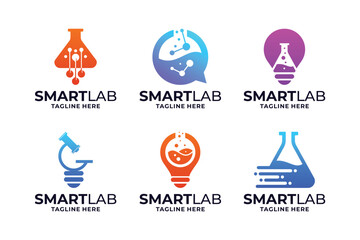 Smart lab logo design collection