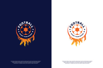 Flaming football team logo design