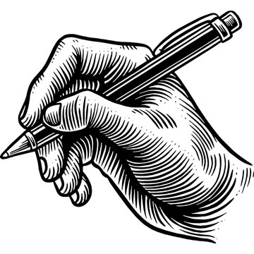 recommend clip art: Hand drawn Hand Holding Pen Sketch Illustration Engraving Woodcut Vintage Style Vector Line Art