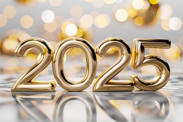 Happy New Year 2025, 3d illustration, Ai Generated