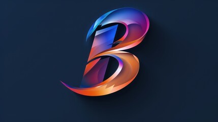 A colorful letter B with a blue background
