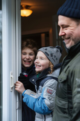 Family Install Energy Efficient Doors and Windows for Home Insulation Improvement