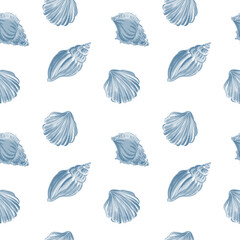 Watercolor Coastal design Coral and shell pattern, Ocean pattern, seashells 