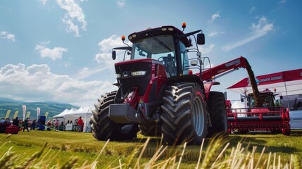 Fototapeta premium Field Demonstration of Energy-Efficient Agricultural Machinery for Sustainable Farming Practices