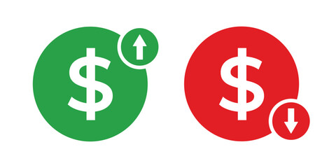 Vector Dollar Up And Down Icon Symbol