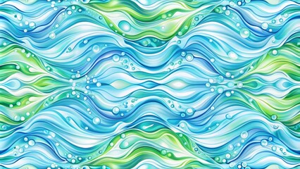 abstracted water pattern in shades of blue and green on a white vector illustration