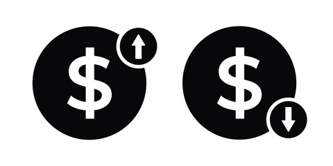 Vector Dollar Up And Down Icon Symbol
