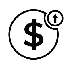 Obraz premium Vector Dollar Up Icon Symbol