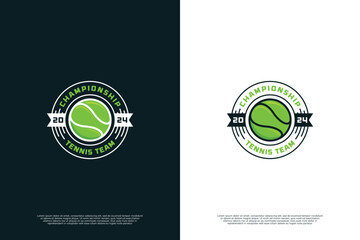 Tennis team round badge logo design