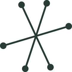 Atomic Star Mid Century Outline