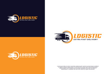 Logistic truck cargo logo design