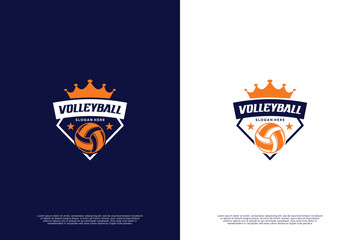 King team volleyball badge logo design