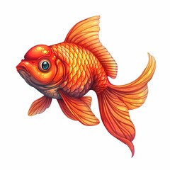 Fototapeta premium Goldfish Spirit animal cartoon isolated whitebackground 16:9