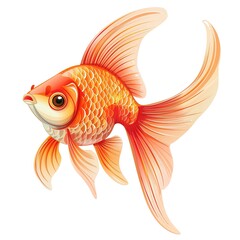 Fototapeta premium Goldfish Spirit animal cartoon isolated whitebackground 16:9