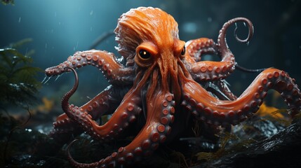 Isolated octopus