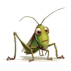 Grasshopper Despair emotion fantasy animal cartoon isolated whitebackground