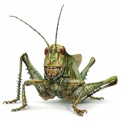 Grasshopper devil fantasy animal cartoon isolated whitebackground 16:9