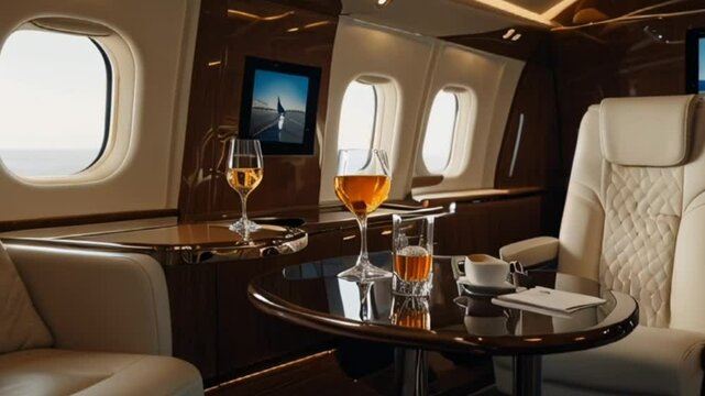 Interior of a airplane with, jd