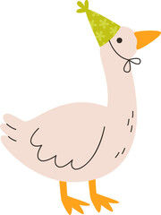 Birthday Goose With Hat Cone