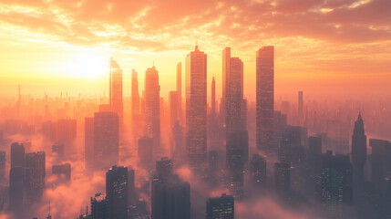 Fototapeta premium 都市の風景や高層ビル