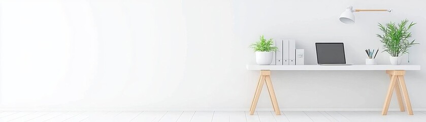 A professional workspace with LGBTQ entrepreneurs discussing green marketing, with a clean, white background and space for text copy