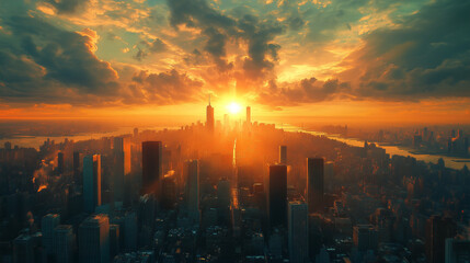 都市の風景や高層ビル